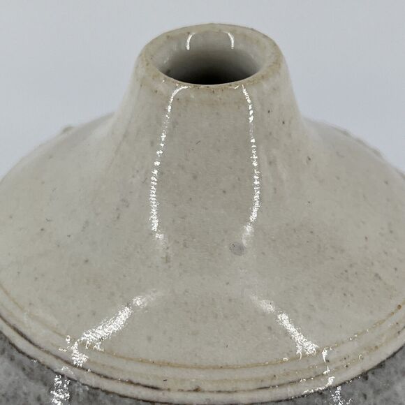 Vintage Stoneware Ceramic Studio Art Pottery Glazed Carved Bud Vase Signed - Picture 3 of 14